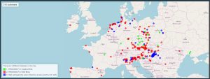 Mapa znázorňujúca aktuálnu situáciu výskytu aviárnej influenzy v EÚ 2024